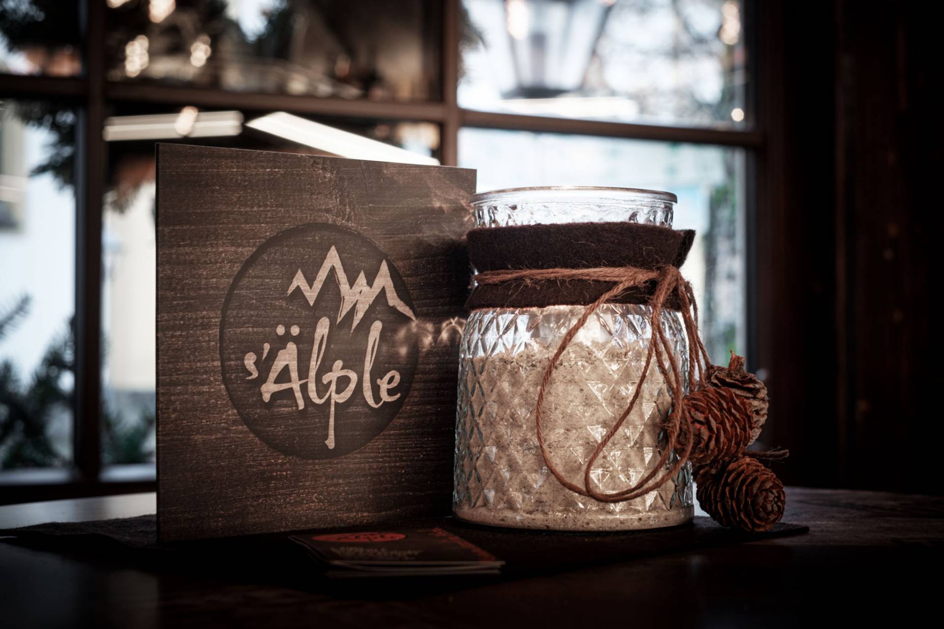 Tischdekoration der Hütte s'Älple